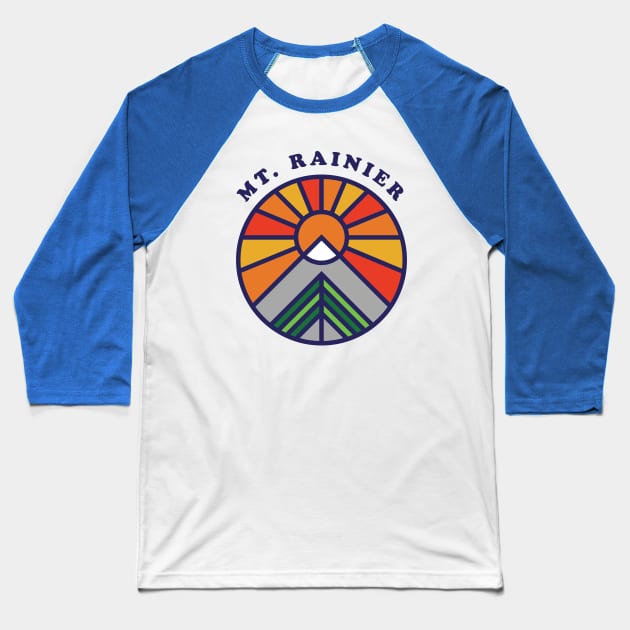 Mt Rainier National Park Baseball T-Shirt by PodDesignShop